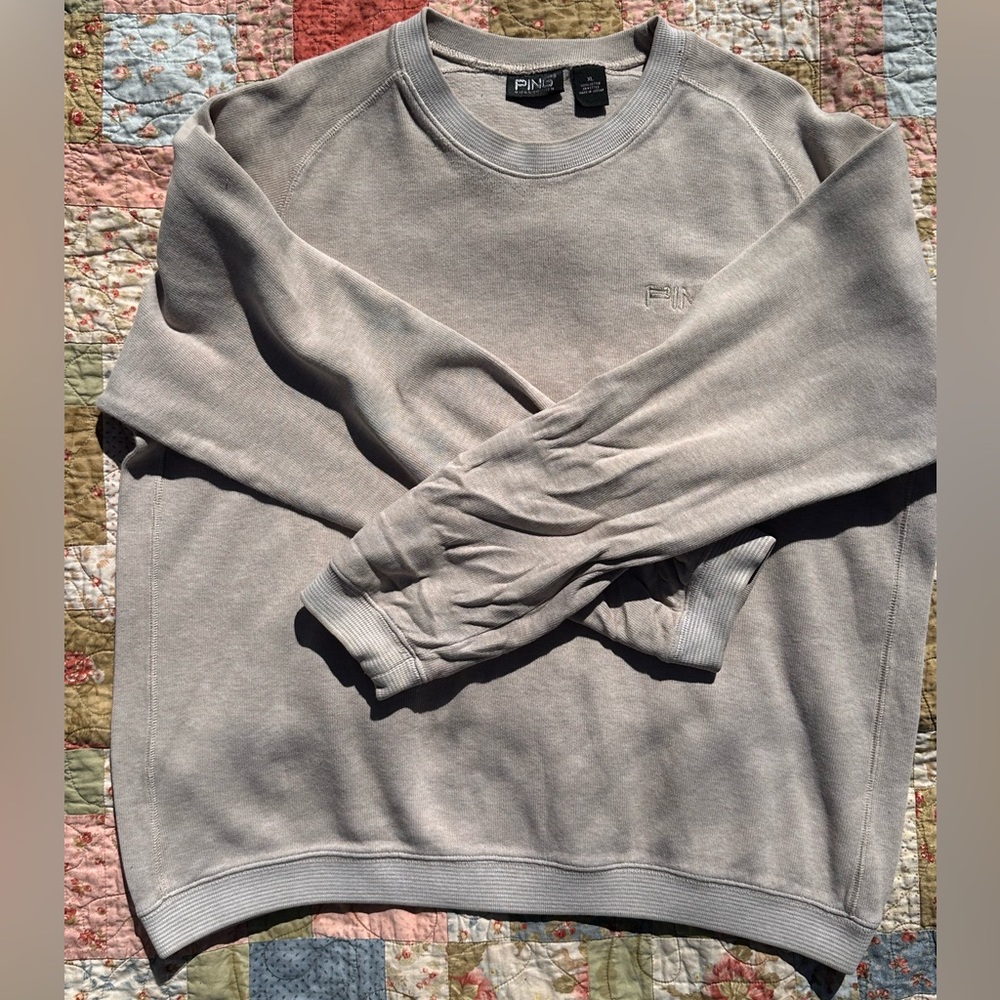 Mens pullover beige sweatshirt